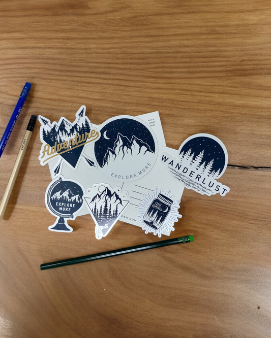 Let's go to the mountains Sticker set