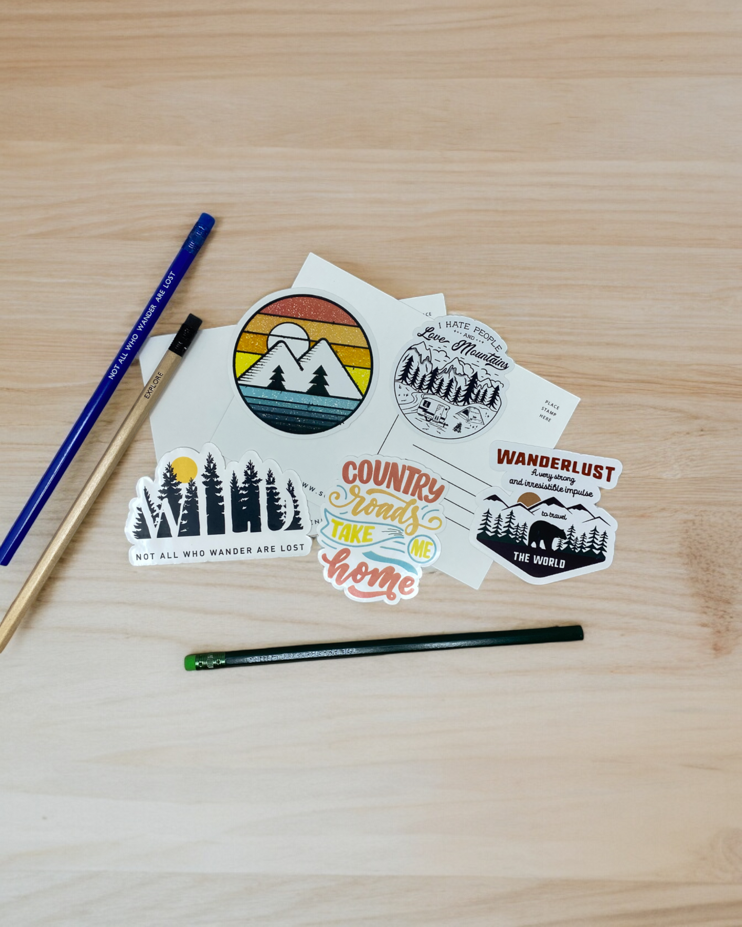 Let's go to the mountains Sticker set