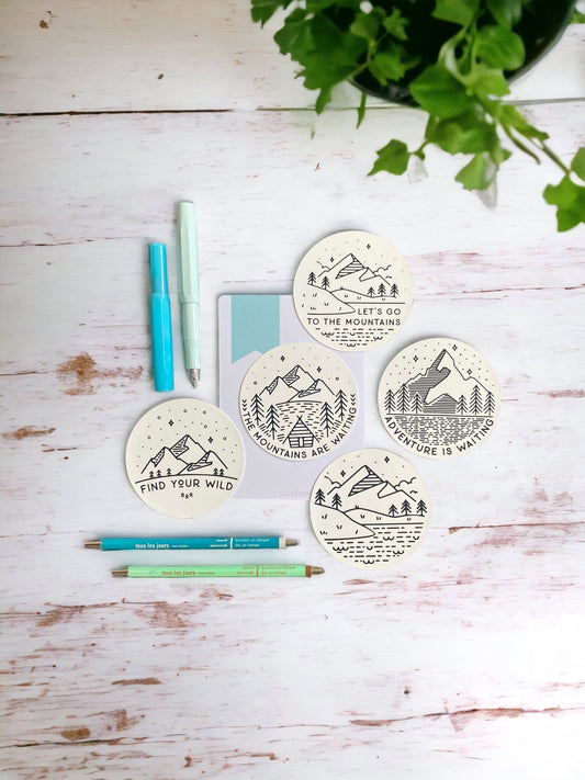 Let's go to the mountains Sticker set