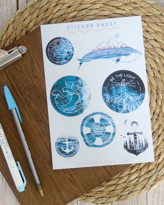 Live for the ocean Sticker Sheet