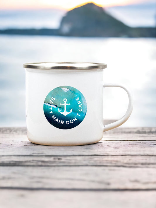 Salty Hair Don't Care - Enamel Mug