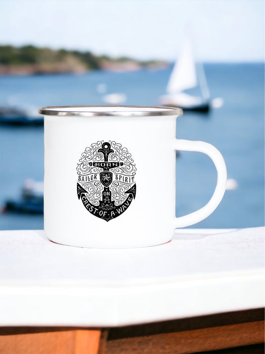 Born on a crest of a wave - Enamel Mug