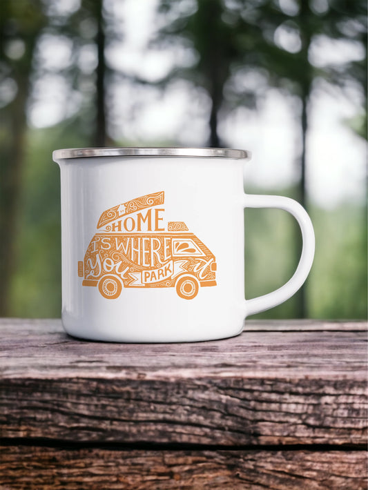 Home is where you park it - Enamel Mug