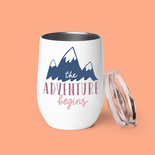 The adventure begins - Wine Tumbler