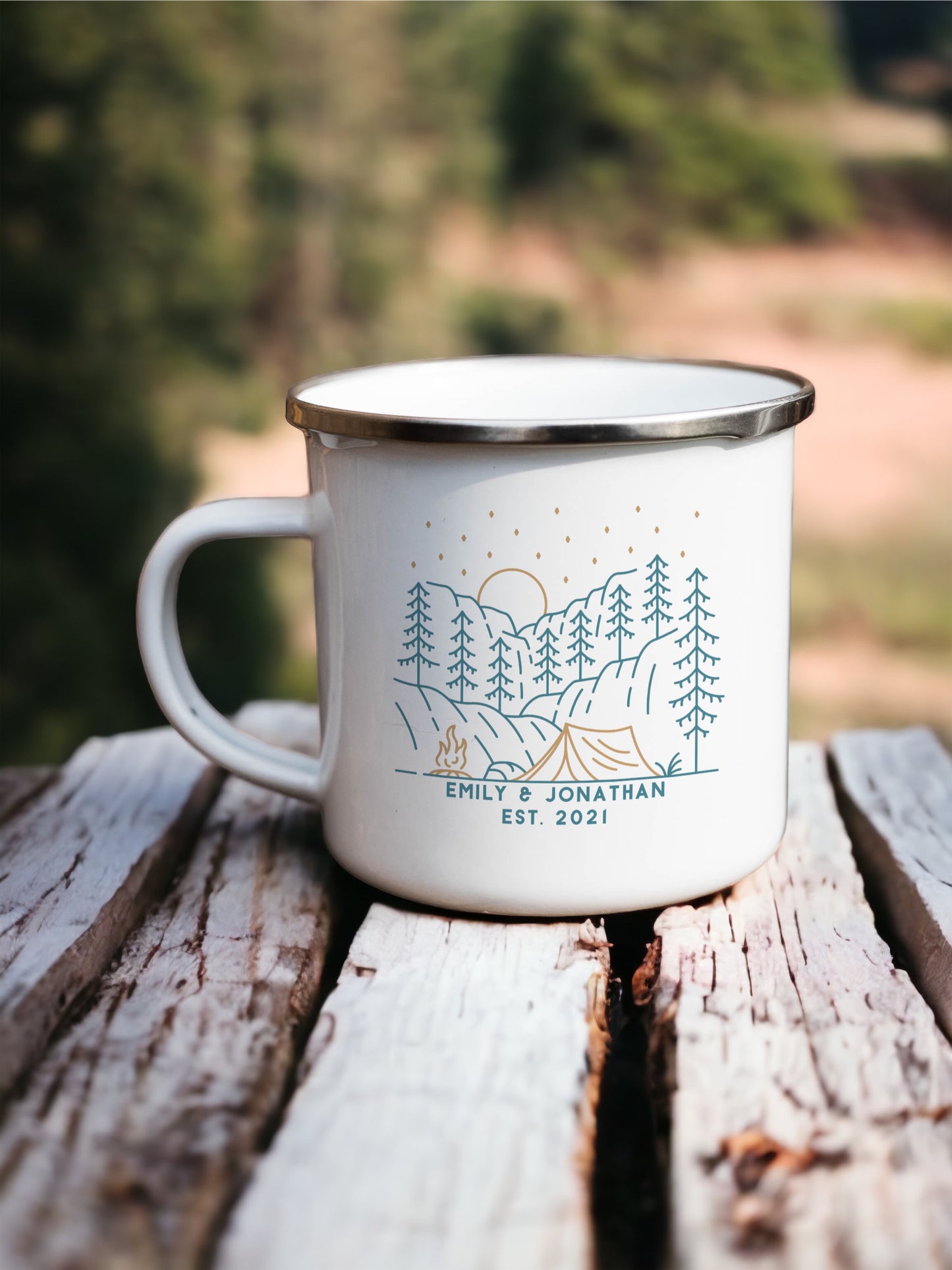 Personalised Couples Camping Mug