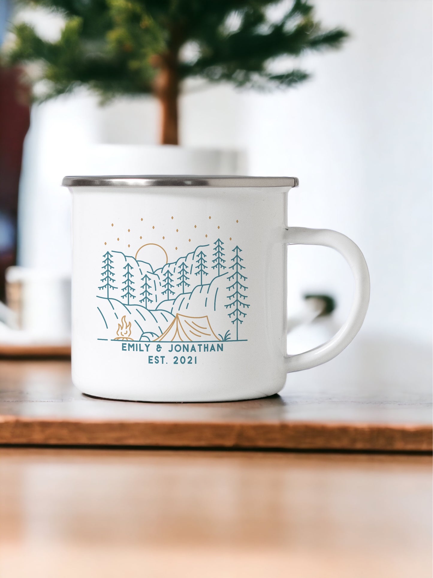 Personalised Couples Camping Mug