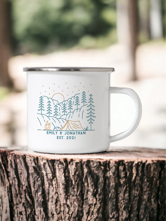 Personalised Couples Camping Mug