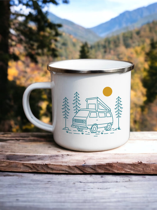 Let's go campervanning - Enamel Camping Mug