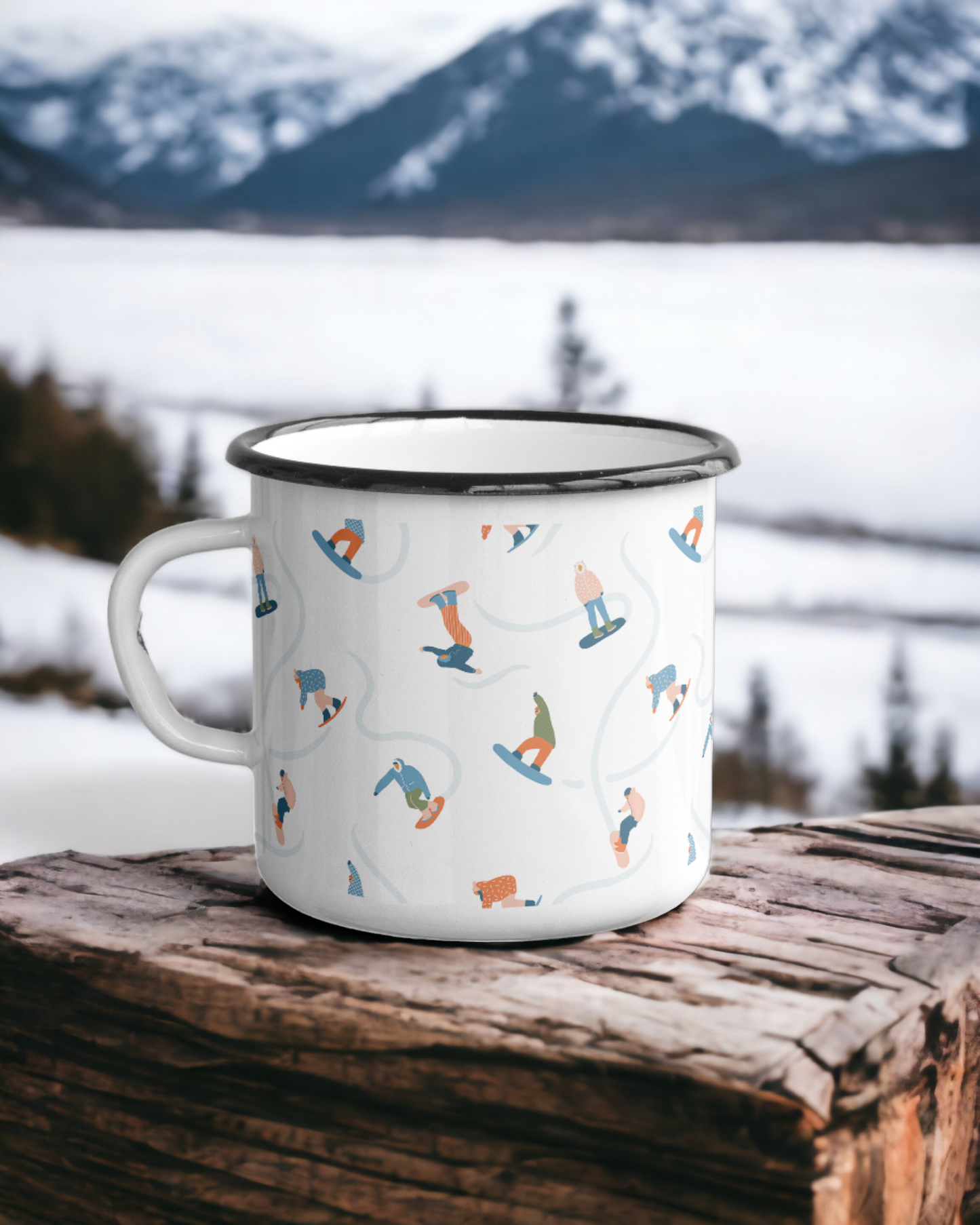 Christmas on the Slopes - Ceramic Camping Mug