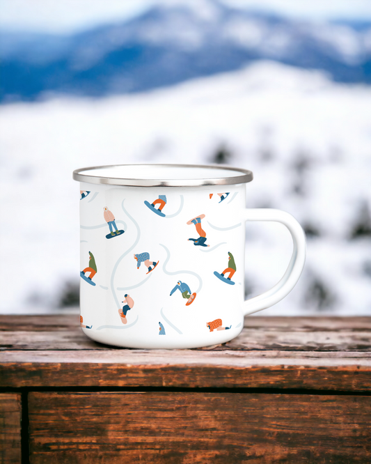 Christmas on the Slopes - Enamel Camping Mug