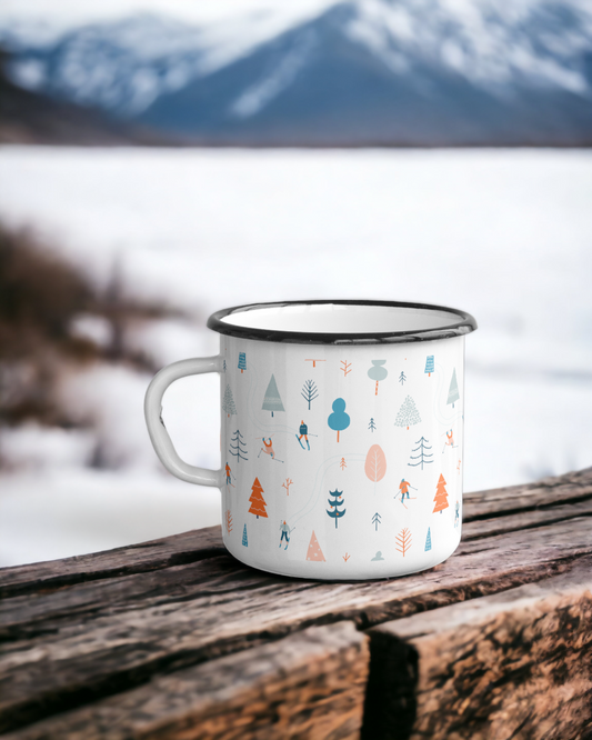 Christmas on the Slopes - Ceramic Camping Mug