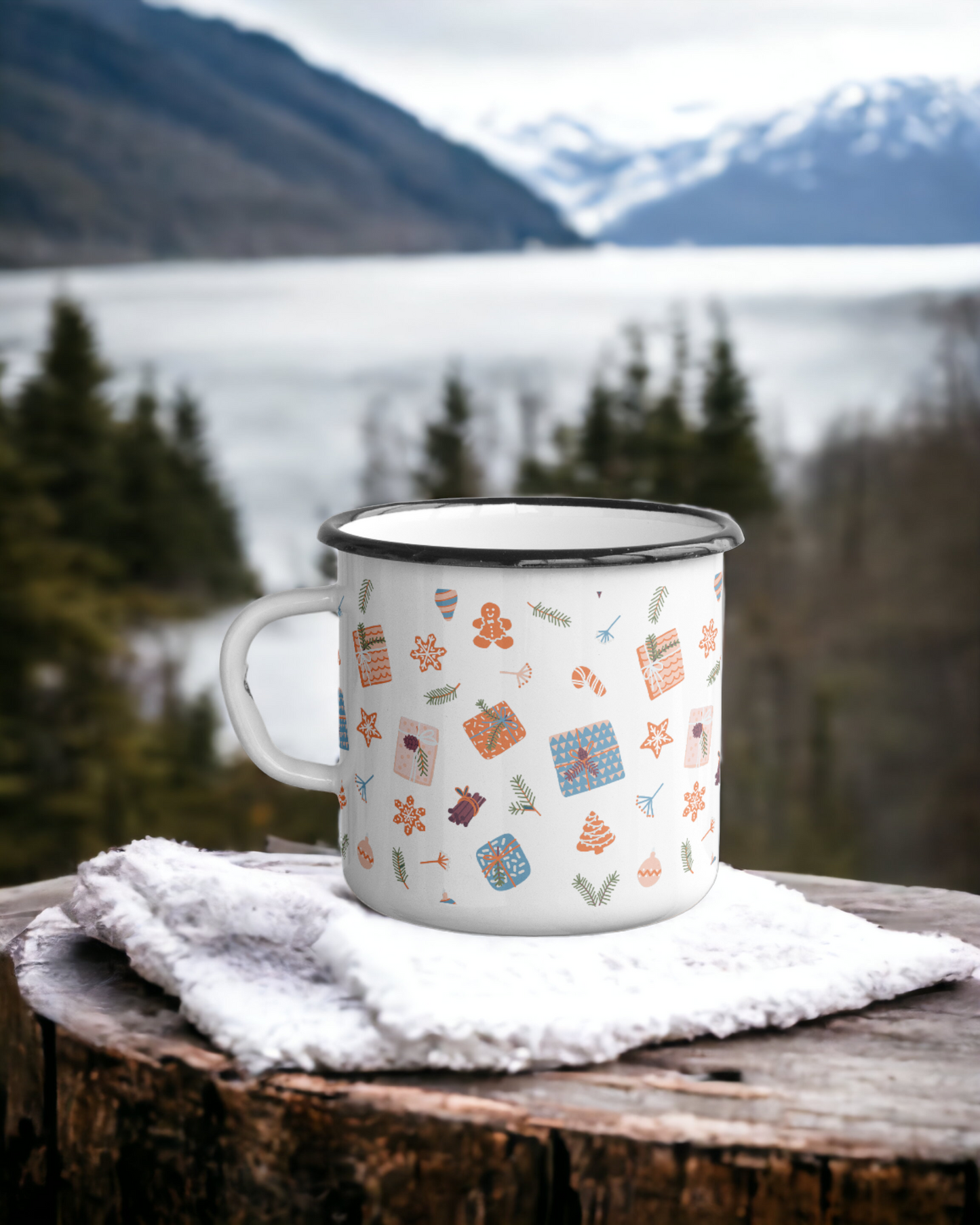 Christmas on the Slopes - Ceramic Camping Mug