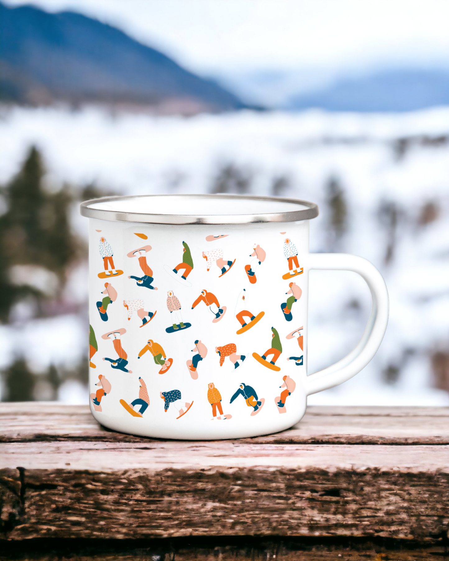 Christmas on the Slopes - Enamel Camping Mug