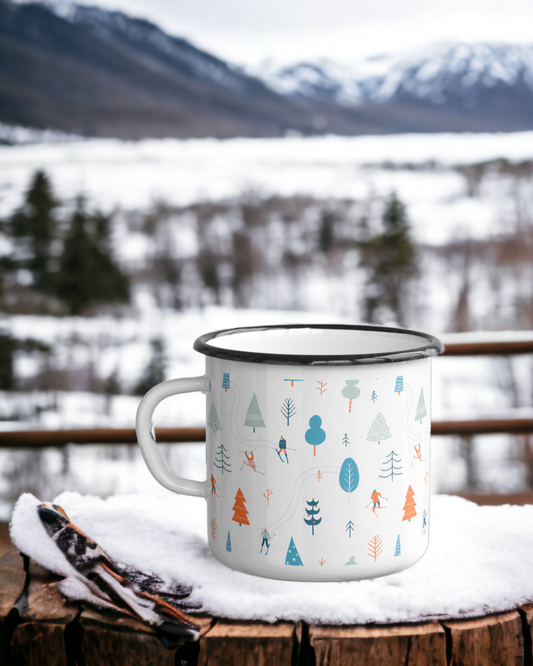 Christmas on the Slopes - Ceramic Camping Mug