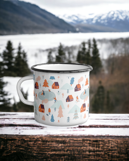 Christmas on the Slopes - Ceramic Camping Mug