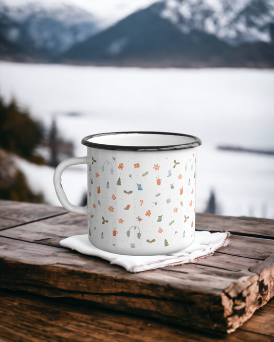 Christmas on the Slopes - Ceramic Camping Mug