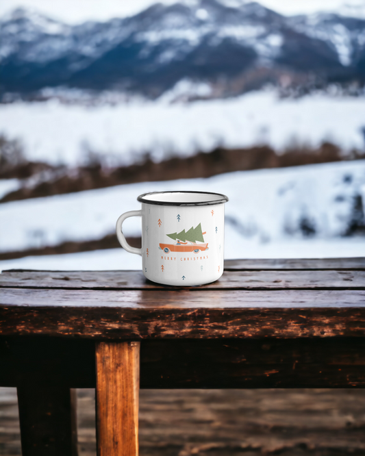 Christmas on the Slopes - Ceramic Camping Mug