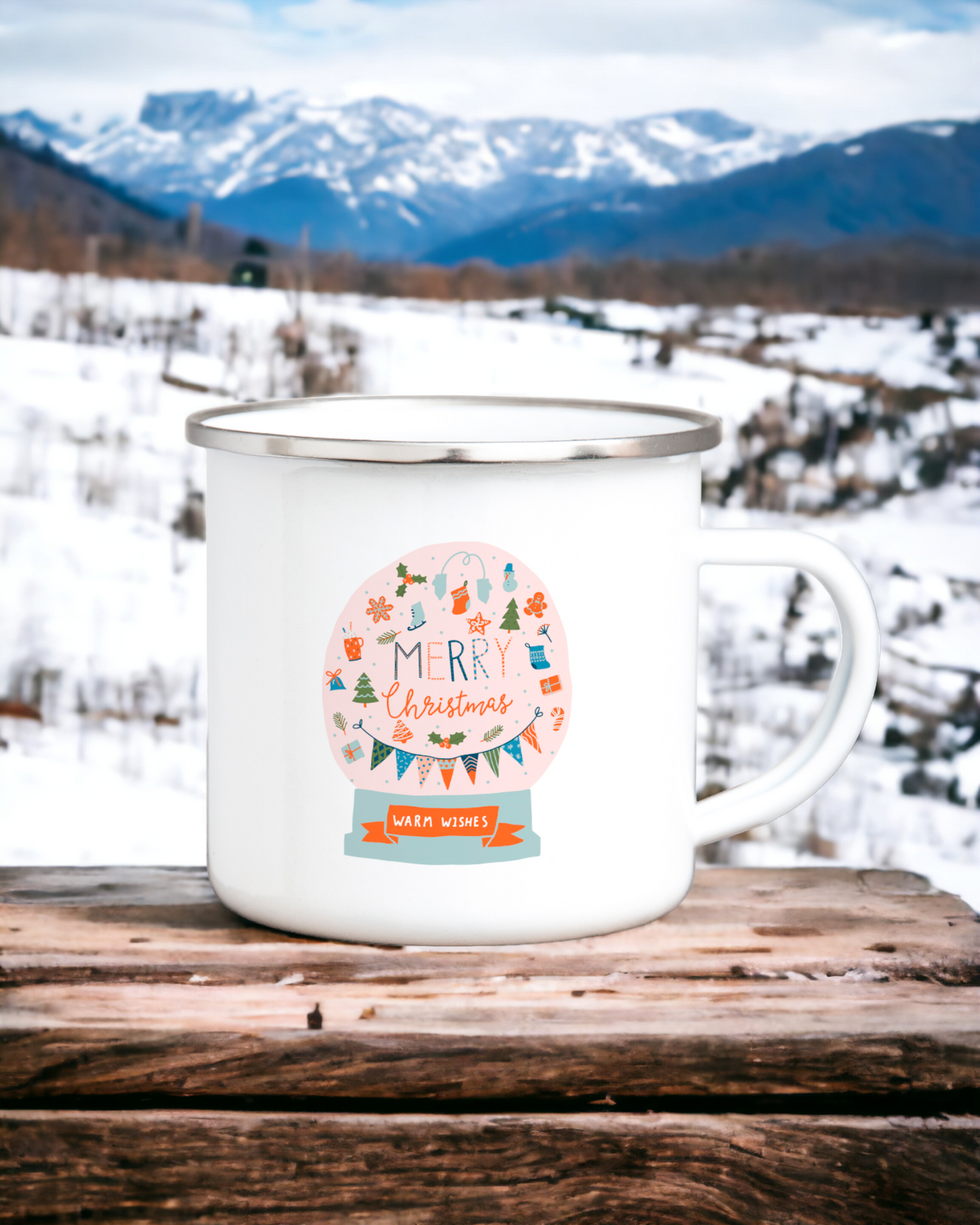 Christmas on the Slopes - Enamel Camping Mug