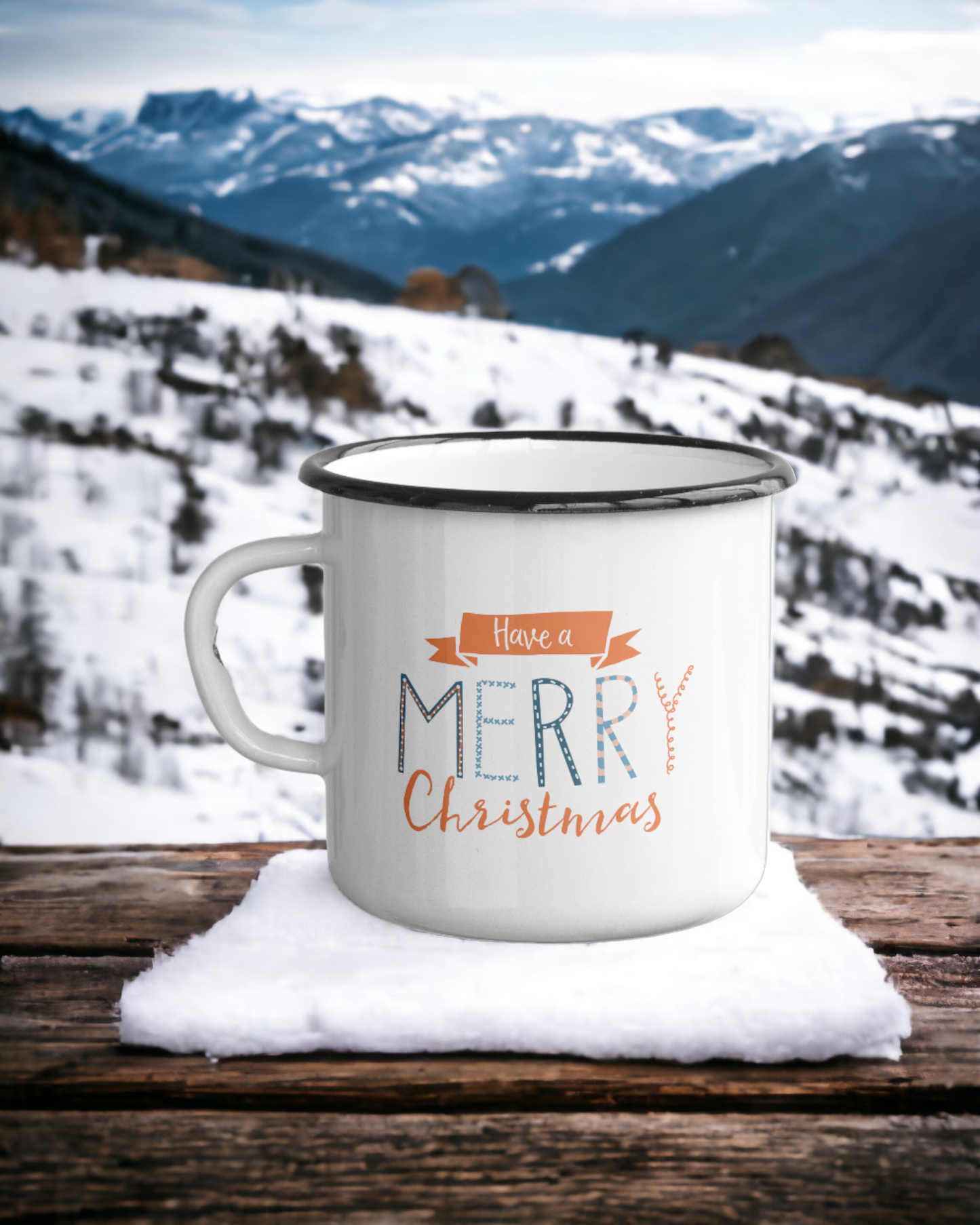 Christmas on the Slopes - Ceramic Camping Mug