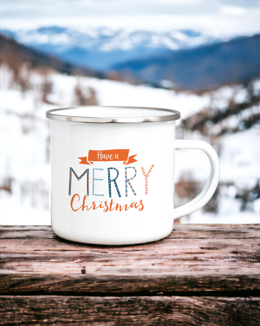 Christmas on the Slopes - Enamel Camping Mug