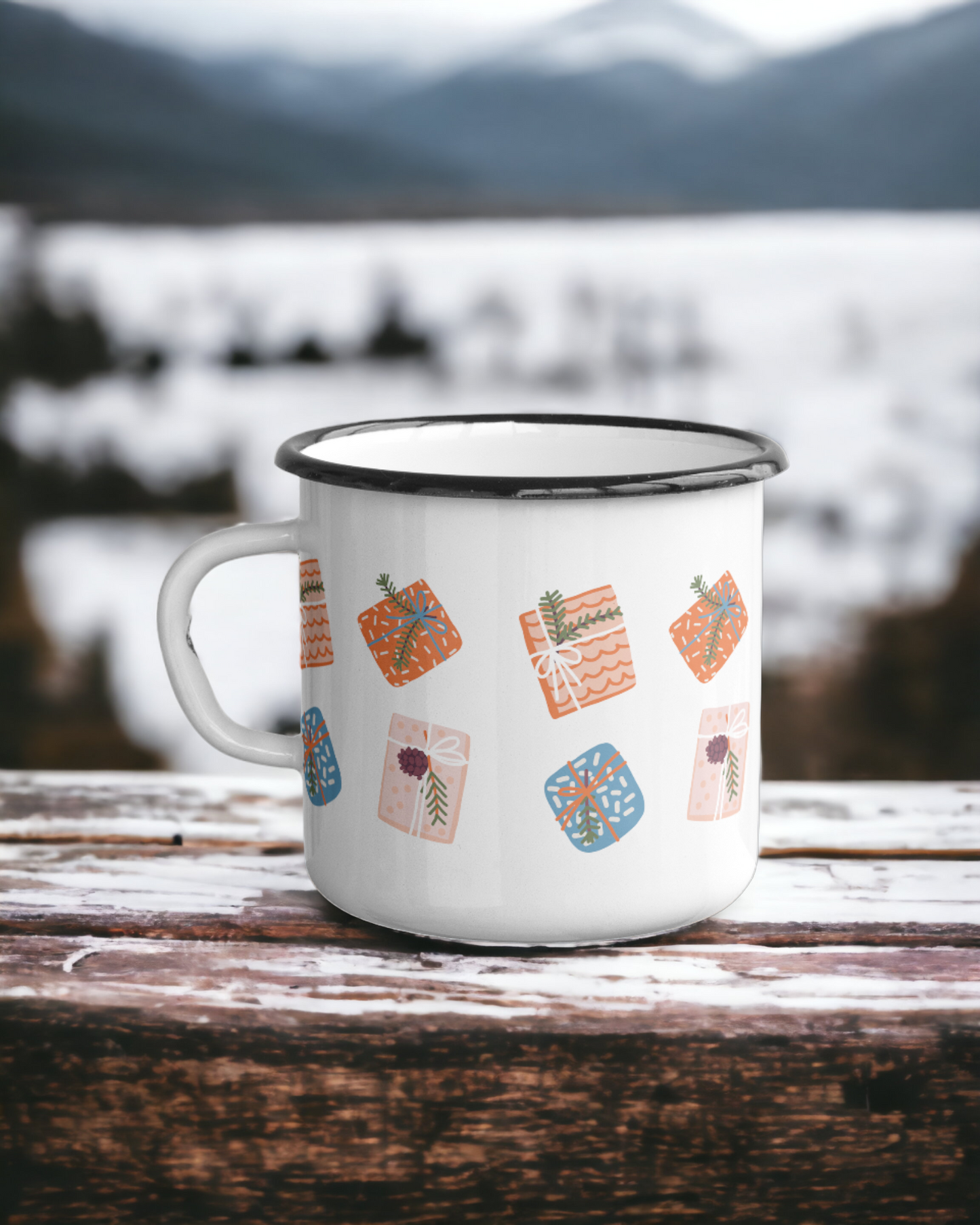 Christmas on the Slopes - Ceramic Camping Mug