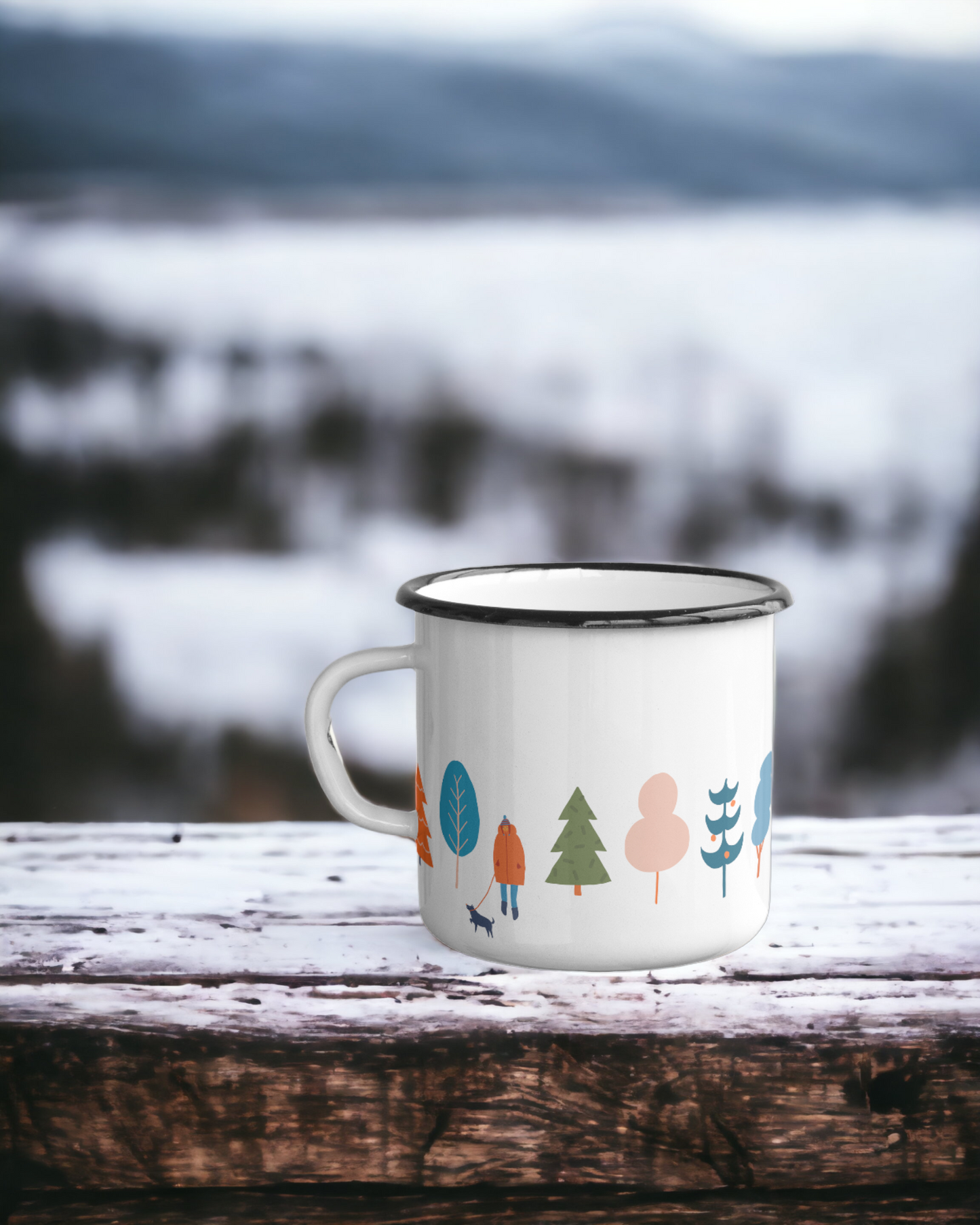 Christmas on the Slopes - Ceramic Camping Mug