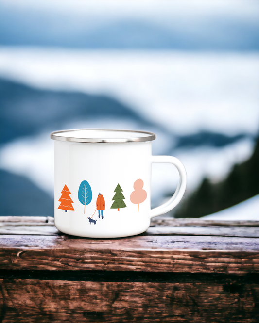 Christmas on the Slopes - Enamel Camping Mug