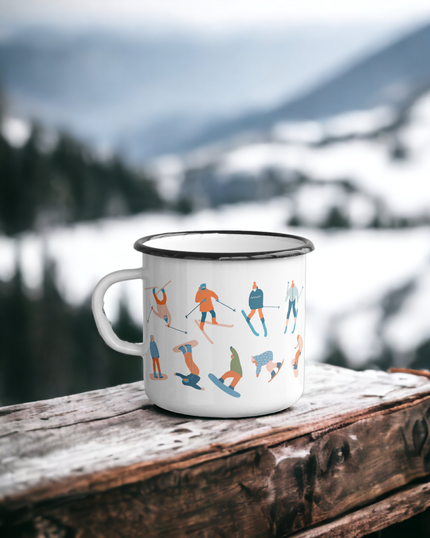 Christmas on the Slopes - Ceramic Camping Mug