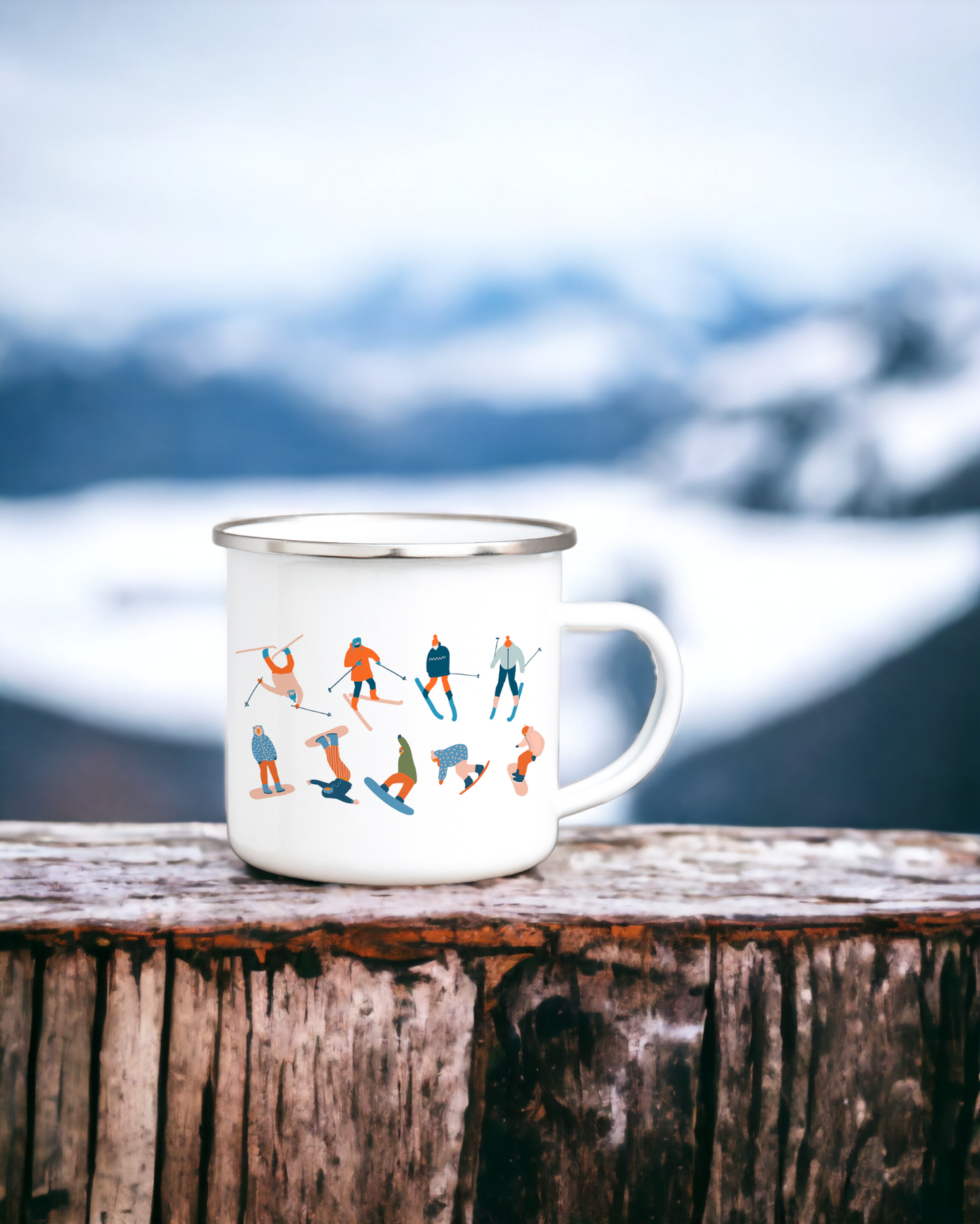 Christmas on the Slopes - Enamel Camping Mug