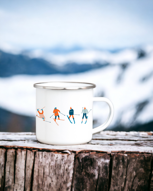 Christmas on the Slopes - Enamel Camping Mug