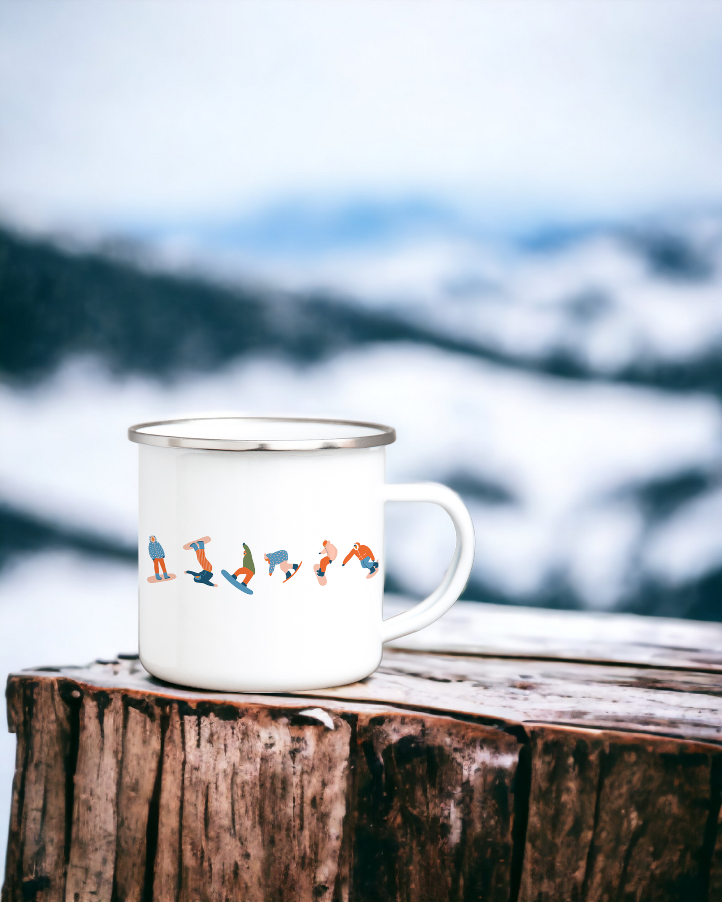 Christmas on the Slopes - Enamel Camping Mug