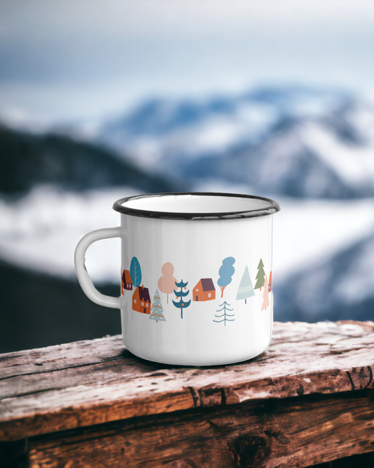 Christmas on the Slopes - Ceramic Camping Mug