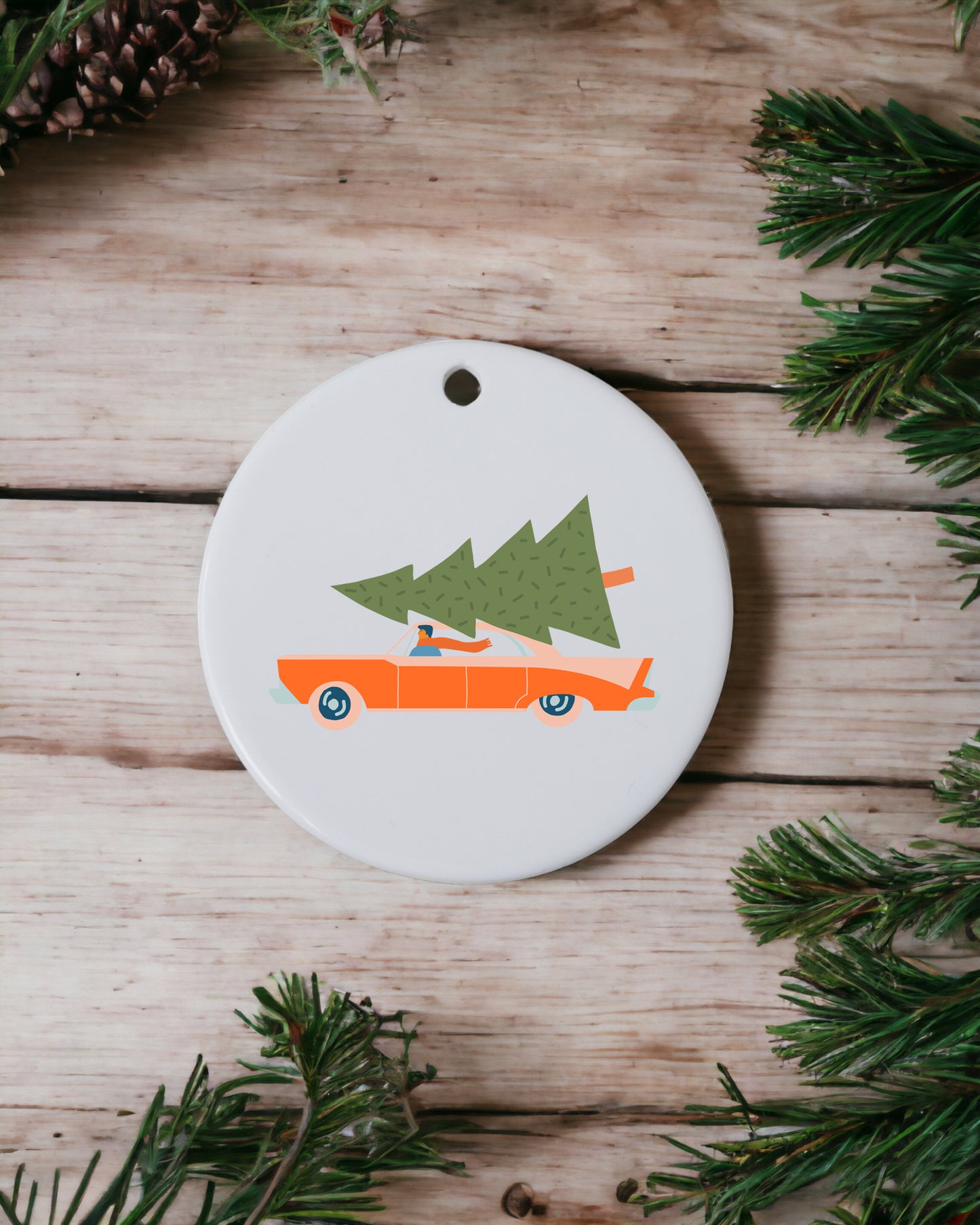 Christmas on the Slopes - Ceramic Ornament