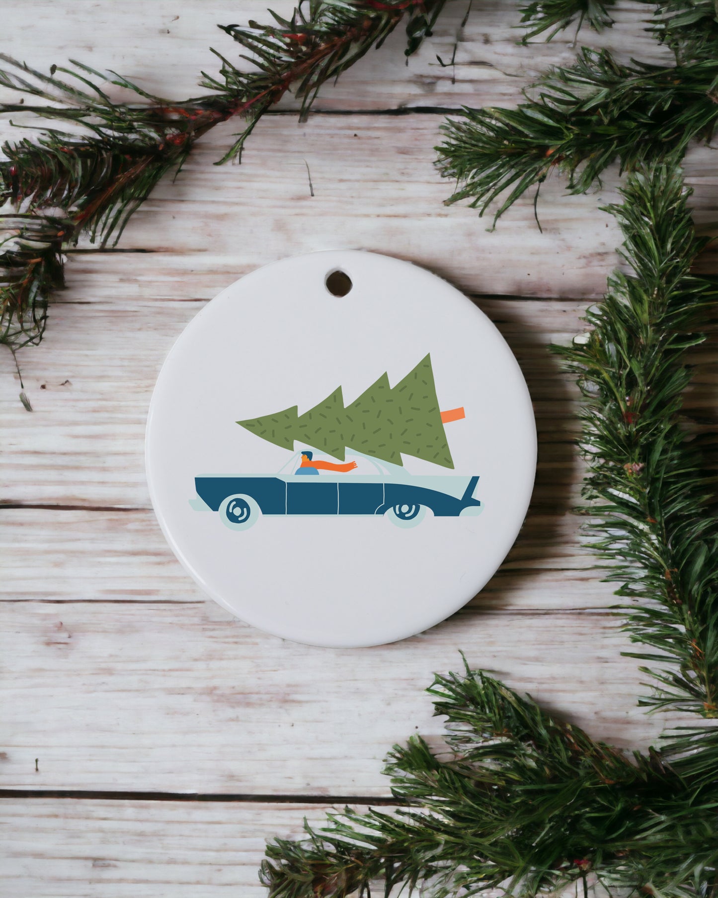 Christmas on the Slopes - Ceramic Ornament