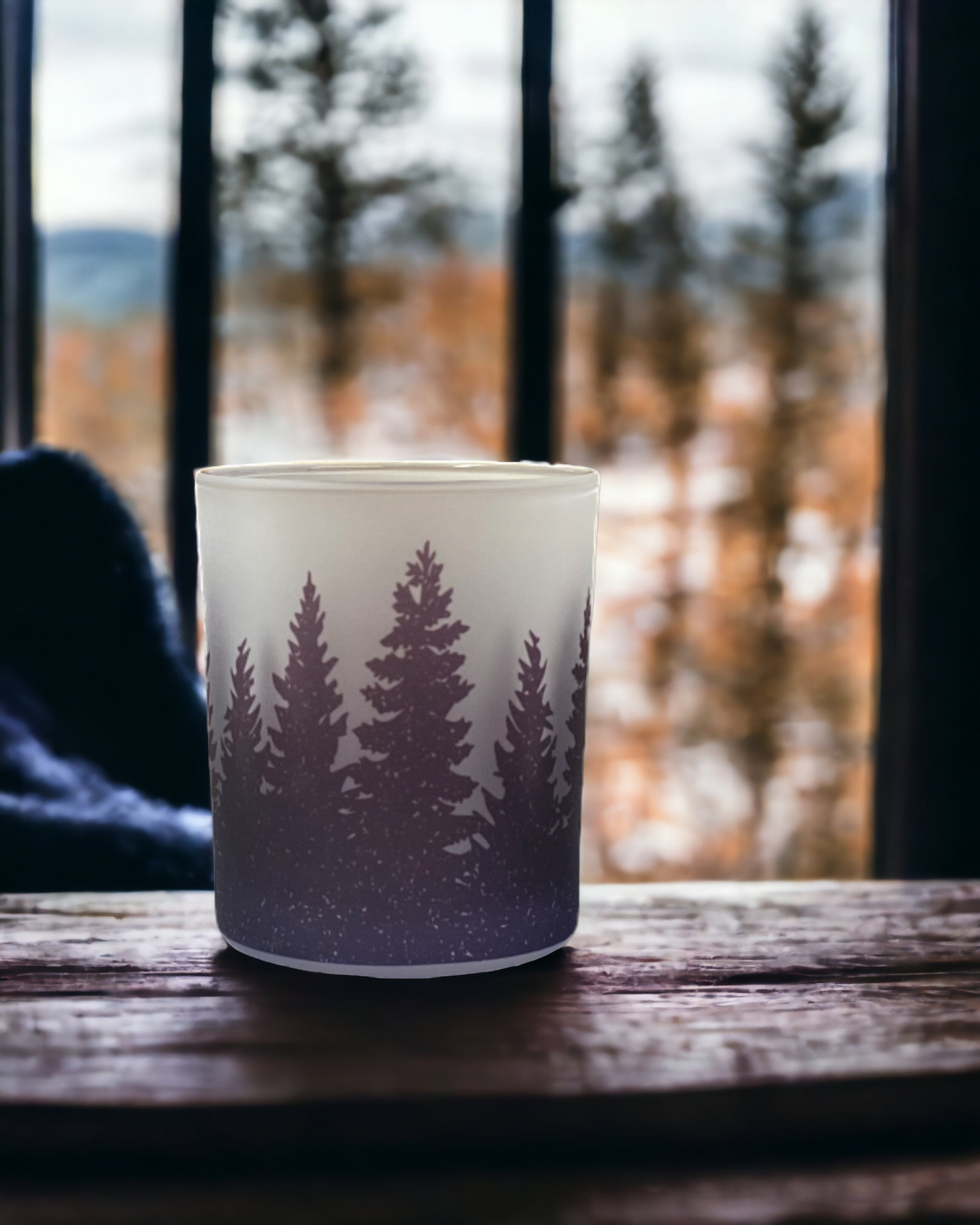 Blue Pines Glass Candle Votive