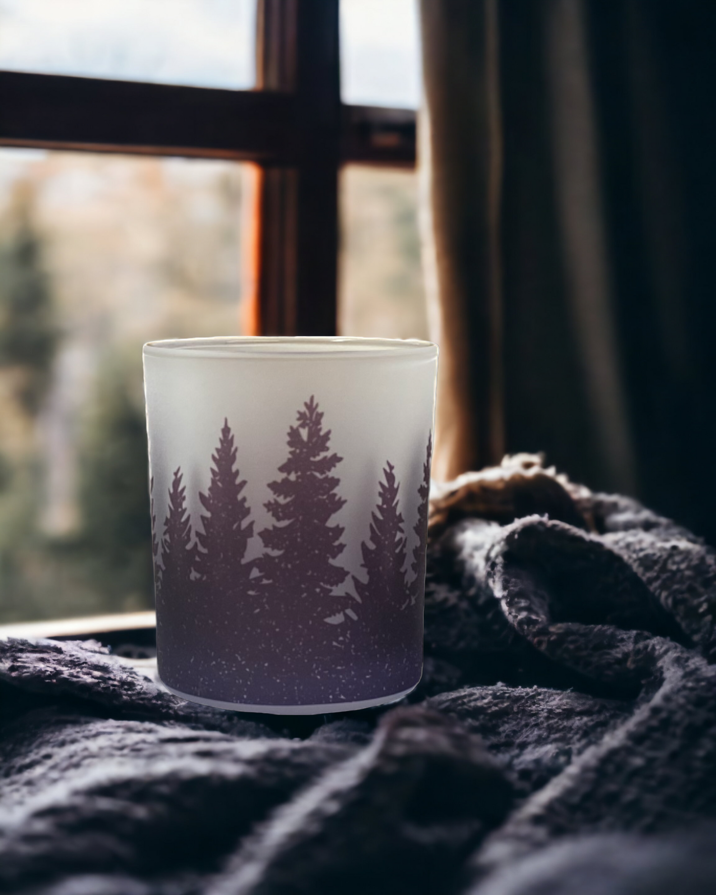 Blue Pines Glass Candle Votive