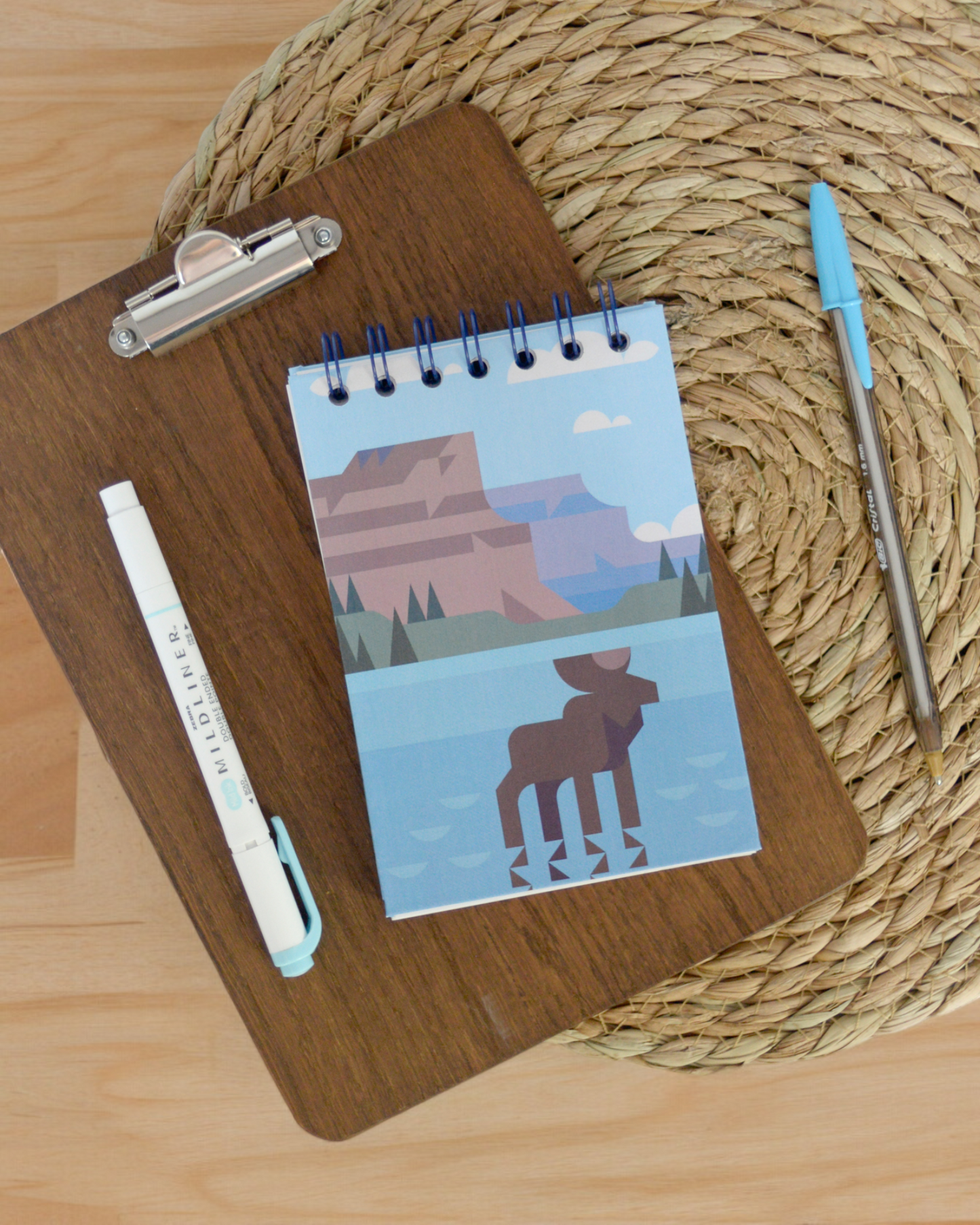 Moose, recycled mini jotter