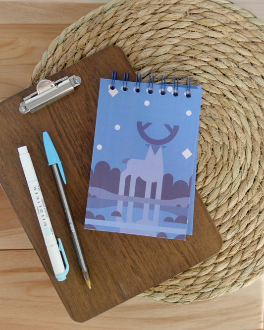 Elk, recycled mini jotter