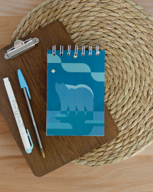 Polar Bear, recycled mini jotter