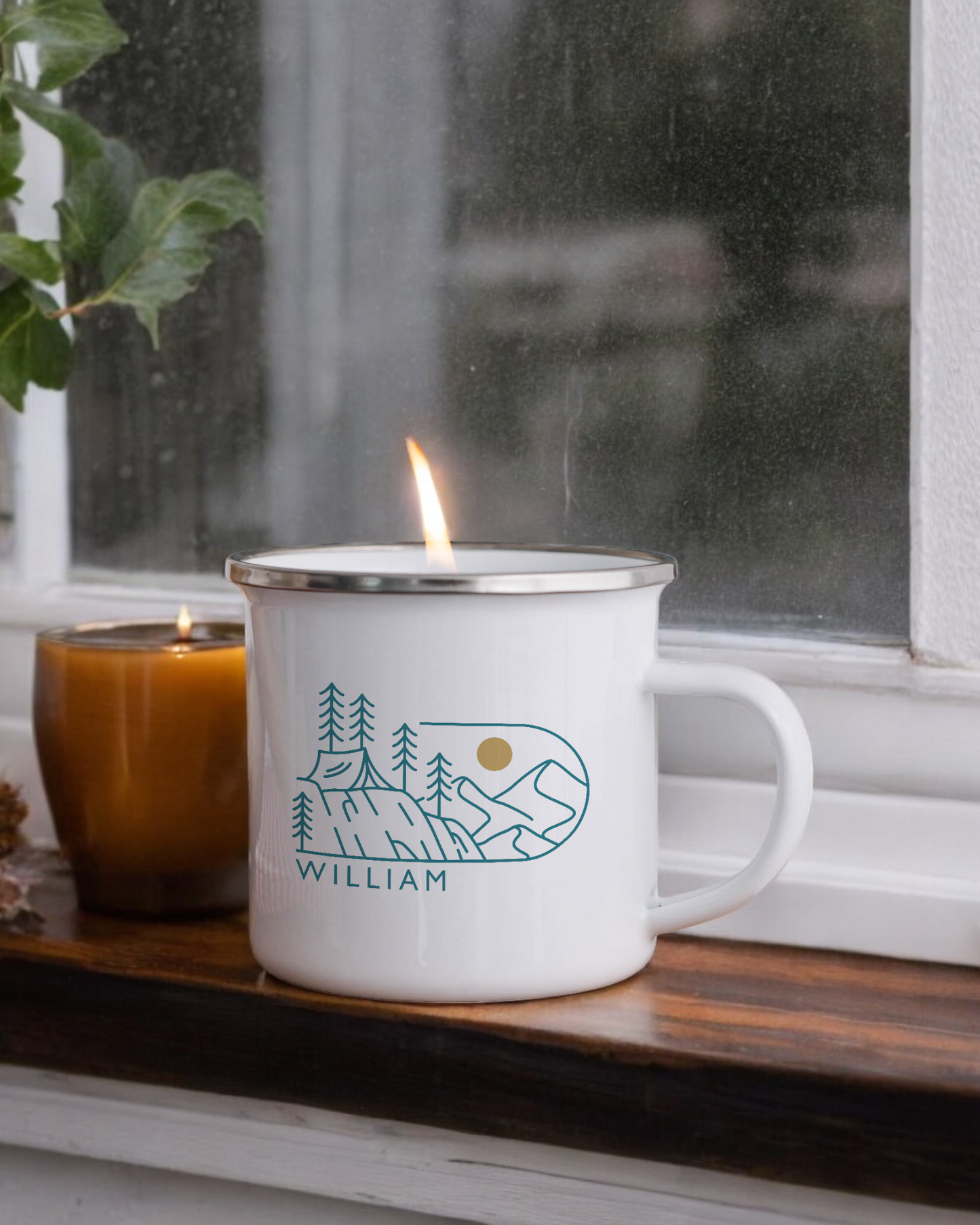 Let's go on an adventure - Personalised Enamel Camper Candle