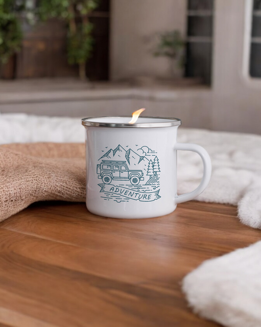 Adventure - Enamel Camper Candle