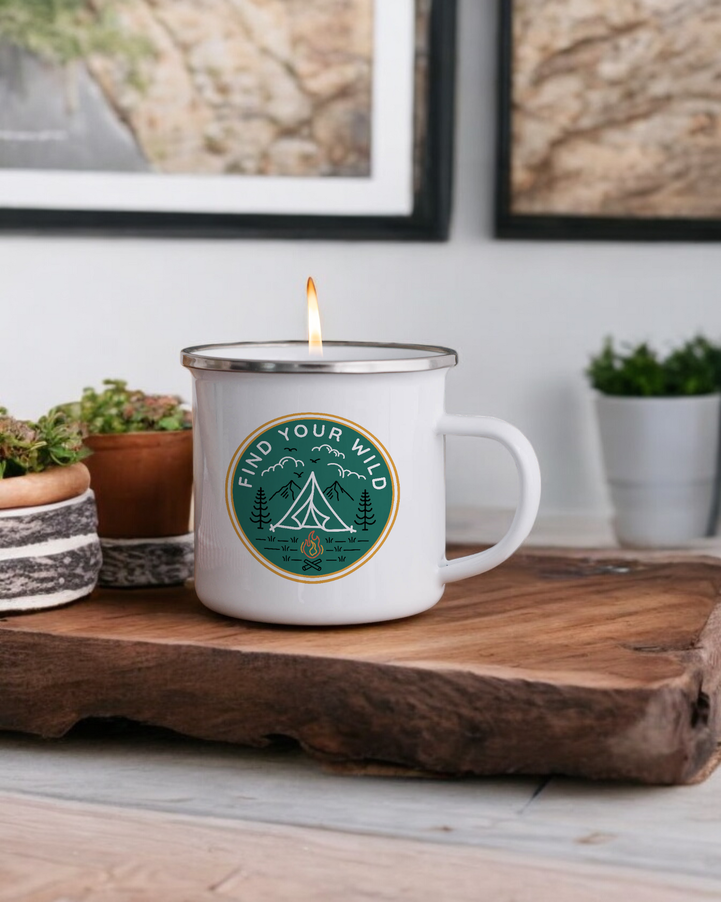 Find your wild - Enamel Camper Candle