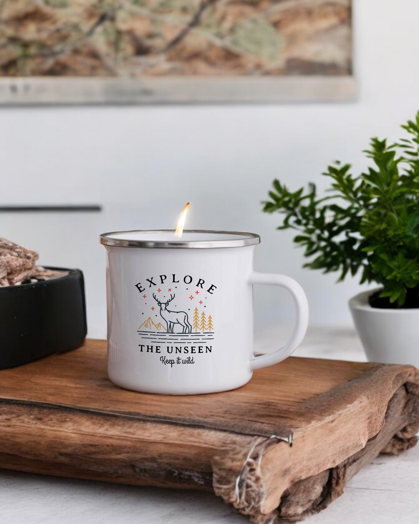 Explore the unseen - Enamel Camper Candle