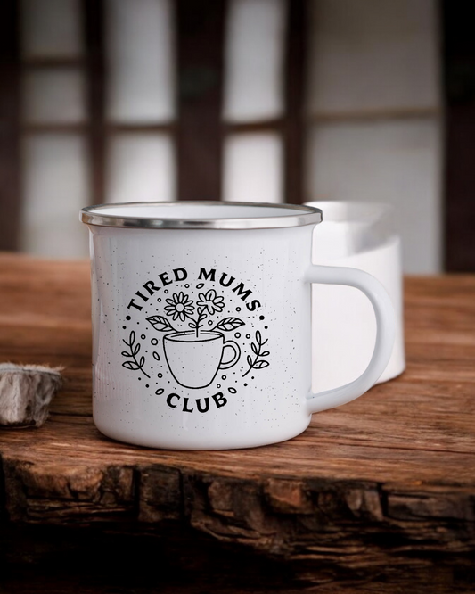 Tired Mums Club - Enamel Camper Mug