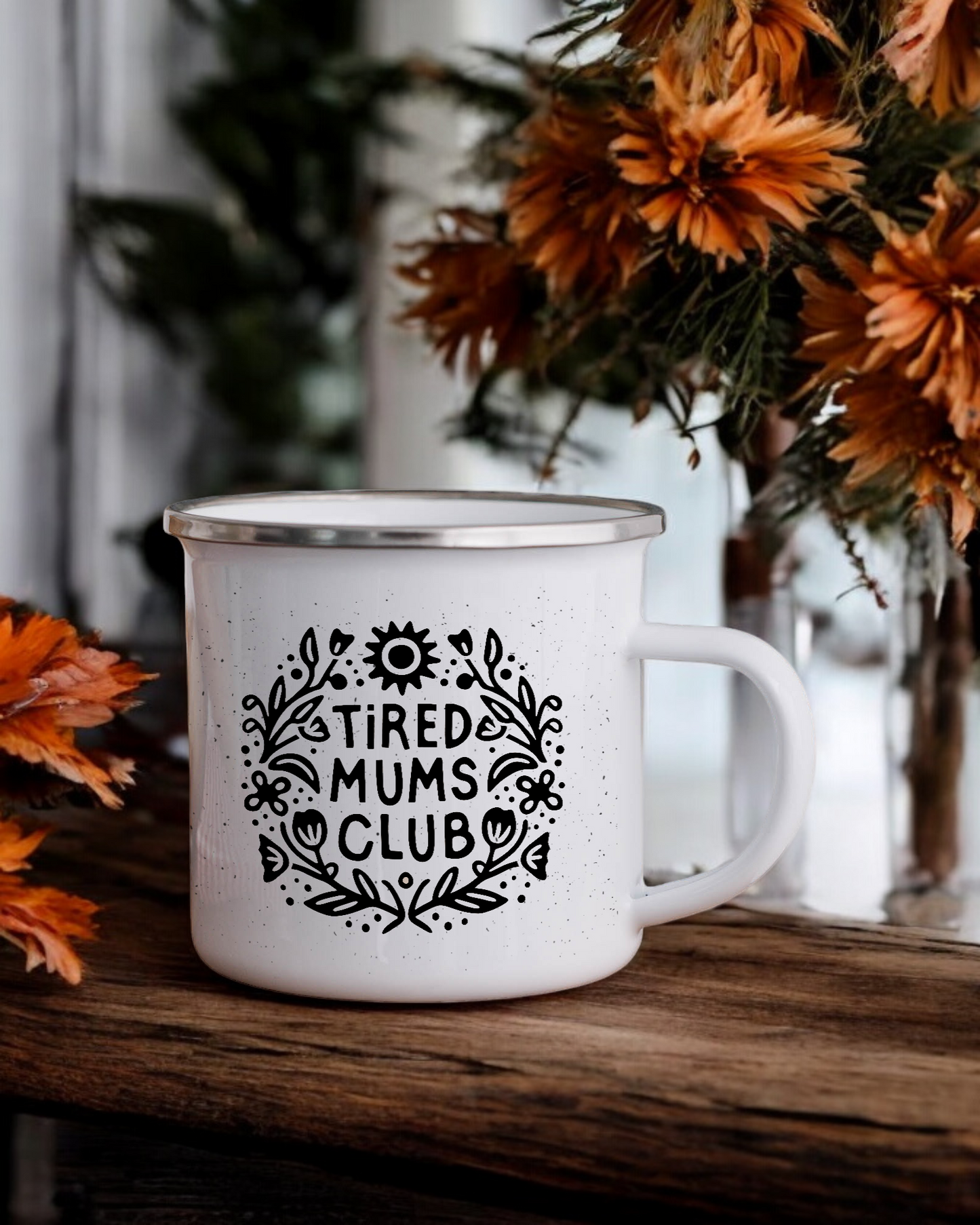 Tired Mums Club - Enamel Camper Mug