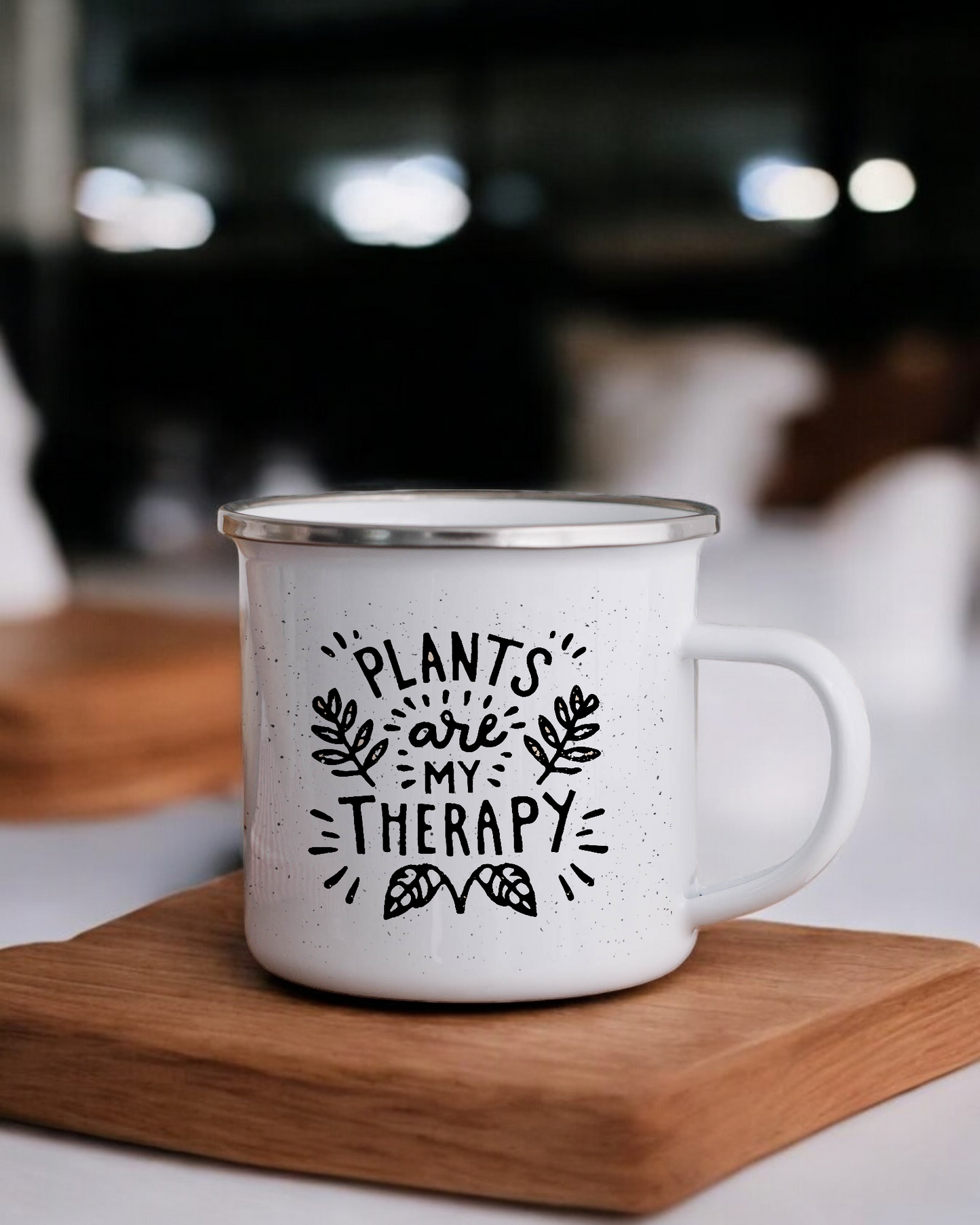 Plants Are My Therapy - Enamel Camper Mug