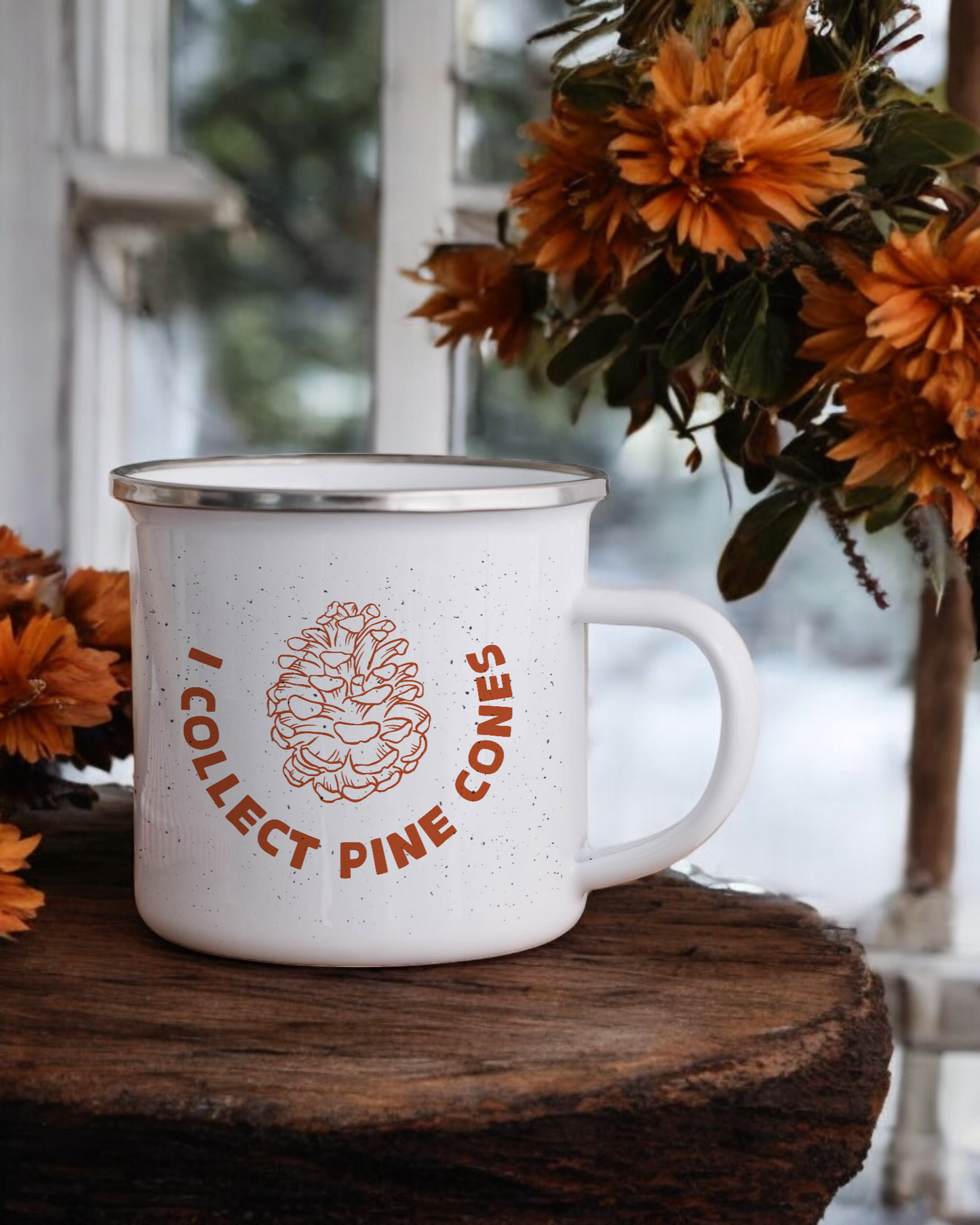 I Collect Pine Cones - Enamel Camper Mug