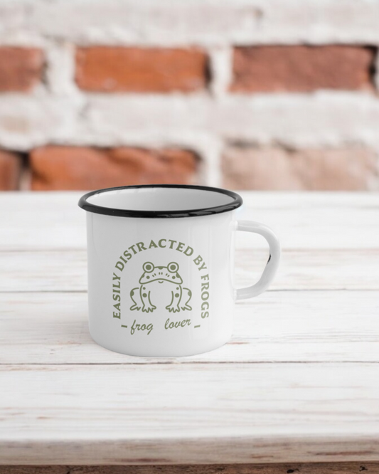 Easily Distracted By Frogs - Ceramic Camper Mug