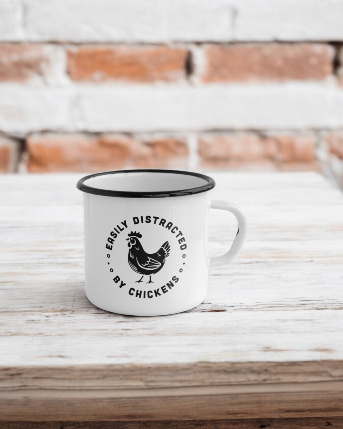 Easily Distracted By Chickens - Ceramic Camper Mug