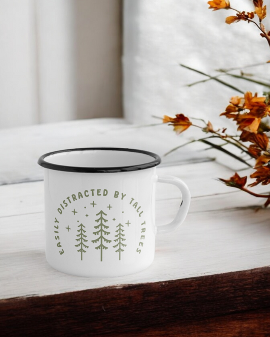 Easily Distracted By Tall Trees - Ceramic Camper Mug